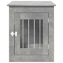 Avis vidaXL Meuble de cage pour chiens gris béton 55x75x65 cm