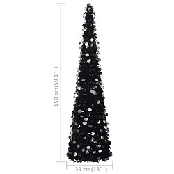 Acheter vidaXL Sapin de Noël artificiel escamotable noir 150 cm PET