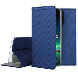 Htdmobiles Housse pour Motorola Edge 40 Neo - etui coque pochette portefeuille + verre trempe - BLEU MAGNET