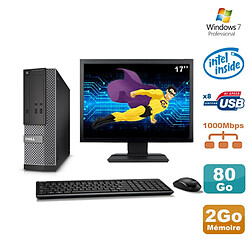 Lot PC Dell Optiplex 3020 SFF Intel G3220 3GHz 2Go 80Go DVD W7 + Ecran 17" - Occasion