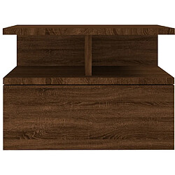 Acheter Maison Chic Table de chevet Table de Nuit Meuble de Rangement flottante Chêne marron 40x31x27 cm