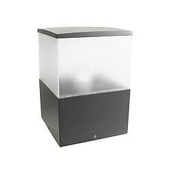 Leds C4 Grande Borne Cubik, aluminium et polycarbonate, gris urbain