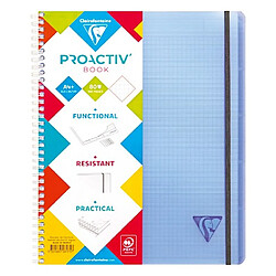 Clairefontaine Carnet spirale Proactiv'book Linicolor format 22,5 x 27,7 cm - petits carreaux - Lot de 5