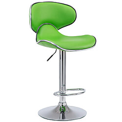 Decoshop26 Tabouret de bar chaise de bar hauteur réglable avec repose pieds en synthétique vert et métal 10_0000079