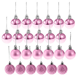 Avis 24pcs 8cm joyeux noël ornements boules de Noël arbre suspendus décor rose