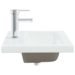 Avis vidaXL Lavabo encastré avec robinet 61x39x18 cm céramique blanc