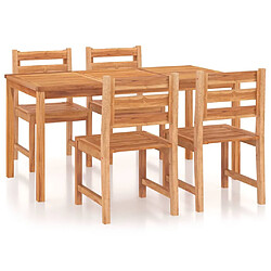 vidaXL Ensemble à manger de jardin 5pcs Bois de teck massif