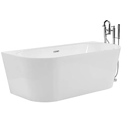 Acheter Beliani Baignoire semi-îlot blanche 170 x 80 cm HARVEY