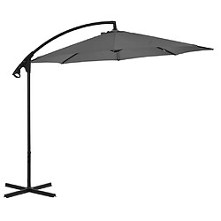 Helloshop26 Parasol meuble de jardin en porte-à-faux avec poteau acier 300 cm anthracite 02_0008648