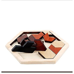 Universal Puzzle hexagonal en bois forme motif bloc Tangran cerveau bande annonce