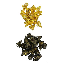 100 Pièces 16mm Filigrane Cône Fleur Perles Cap Pour Fabrication de Bijoux - Or + Bronze