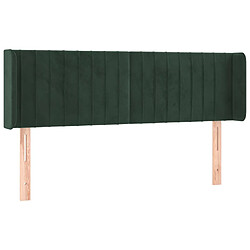 vidaXL Tête de lit avec oreilles Vert foncé 147x16x78/88 cm Velours