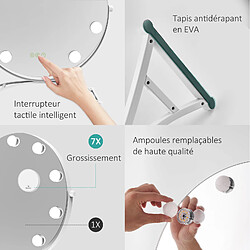 Acheter EMKE Miroir de maquillage Hollywood avec Ampoules LED Miroir grossissant Interrupteur tactile 3 couleurs dimmable Rotation à 360° - Cadre Blanc 58 x 50 cm