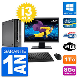 PC HP ProDesk 400 G1 SFF Ecran 22" i3-4130 RAM 8Go Disque 1To Windows 10 Wifi - Occasion