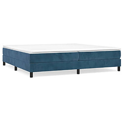 Maison Chic Lit Adulte - Lit simple Lit à sommier tapissier et matelas moelleux - Meuble de Chambre - Bleu foncé 200x200cm Velours -MN30229