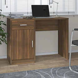 Maison Chic Bureau solide,Table de travail,Bureau d'ordinateur avec tiroir et armoire Chêne marron 100x40x73 cm -GKD71260