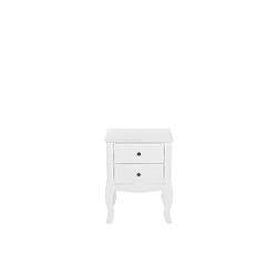 Beliani Table de chevet blanche 2 tiroirs LANE pas cher