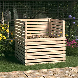 vidaXL Composteur 100x100x102 cm Bois massif de pin