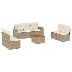 vidaXL Salon de jardin avec coussins 8 pcs beige résine tressée