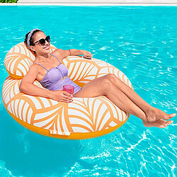 Avis Bestway Fauteuil Gonflable Confort Deluxe avec Dossier et Poignées 118x117 cm Plage et Piscine 43643