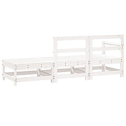 Avis Maison Chic Salon de jardin 3 pcs - Table et chaises d'extérieur - Mobilier/Meubles de jardin Moderne blanc bois massif de pin -MN40693