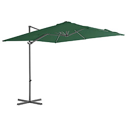 Maison Chic Parasol Jardin | Parasol en porte-à-faux avec mat en acier 250 x 250 cm Vert - GKD38872