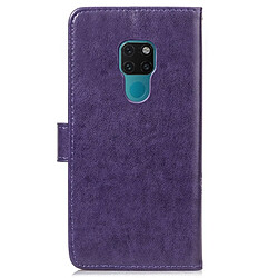 Avis Wewoo Housse Coque Étui en cuir à motif de fleurs pressées Lucky Clover pour Hucompagnon 20, avec support et logements pour cartes, portefeuille dragonne (violet)