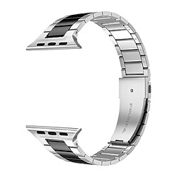 Avizar Bracelet pour Apple Watch 41mm / 40mm / 38 mm Maillons Acier Argent / Noir