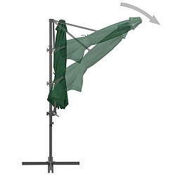 Helloshop26 Parasol meuble de jardin porte-à-faux avec mât en acier vert 300 cm 02_0008614 pas cher