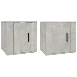 vidaXL Meubles TV muraux 2 pcs Gris béton 40x34,5x40 cm