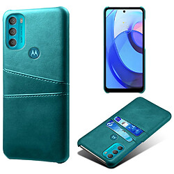 Coque en TPU + PU KSQ anti-empreintes digitales avec porte-cartes vert pour votre Motorola Moto G71 5G