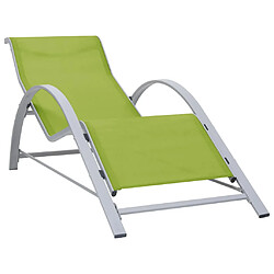 vidaXL Chaise longue textilène et aluminium vert