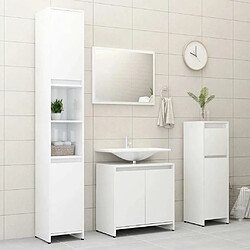 Acheter Maison Chic Armoire de salle de bain,Meuble de rangement,Meuble haut Blanc brillant 30x30x95 cm Aggloméré -GKD156265