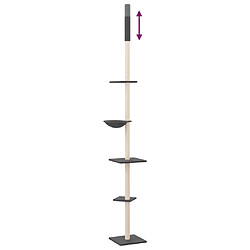 Acheter vidaXL Arbre à chat du sol au plafond Gris foncé 263,5-289,5 cm