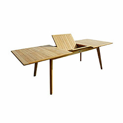 Mes Table de jardin extensible 180/240x100x75 cm en teck naturel