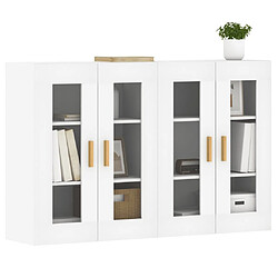 Avis Maison Chic Lot de 2 Armoires murales,Meuble de Rangement,Armoire Suspendue blanc bois d'ingénierie -MN43692