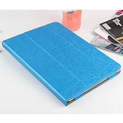 Etui en PU soie avec support tripliure bleu pour votre Apple iPad 9.7 pouces (2018)