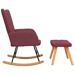 Acheter vidaXL Chaise à bascule avec tabouret Rouge bordeaux Tissu