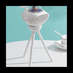 Ventilateur de Poussette Portable Portable Lovely Cartoon Ventilateur Électrique de Refroidissement par Air de Chargement USB à Usage Domestique Polyvalent (Blanc)