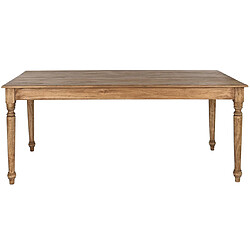 Pegane Table à manger, table de repas rectangulaire en bois coloris naturel - longueur 180 x profondeur 90 x Hauteur 80 cm