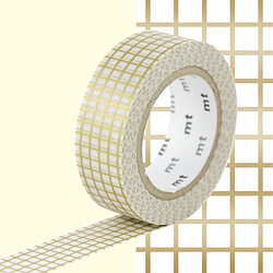 Masking tape quadrillé - Doré - 1,5 cm x 7 m