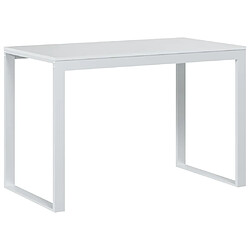 Helloshop26 Bureau table poste de travail meuble d'ordinateur informatique étude d'ordinateur 110 x 60 x 73 cm Aggloméré blanc 02_0023712