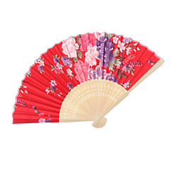 Acheter Eventail à main japonais en tissu de bambou vintage avec ventilateur rouge