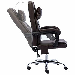 Maison Chic Chaise Gaming | Chaise de bureau Ergonomique Fauteuil de massage Marron Similicuir -GKD95528 pas cher