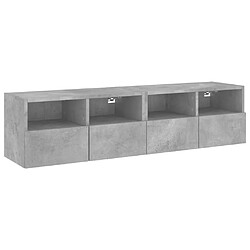 vidaXL Meubles TV muraux 2 pcs gris béton 60x30x30cm bois d'ingénierie