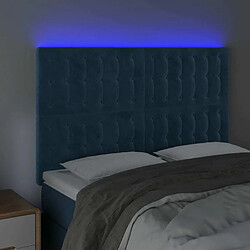 Avis Maison Chic Tête de lit scandinave à LED,meuble de chambre Bleu foncé 144x5x118/128 cm Velours -MN67403