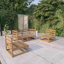 Maison Chic Salon de jardin 4 pcs - Table et chaises d'extérieur - Mobilier/Meubles de jardin Moderne marron miel bois de pin massif -MN89102