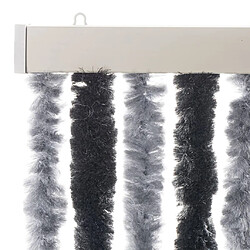 Avis vidaXL Rideau anti-mouches gris et noir 100x230 cm chenille