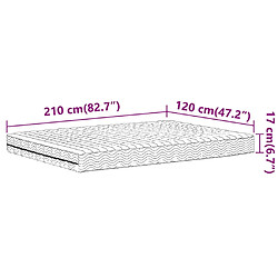 vidaXL Matelas en mousse blanc 120x210 cm dureté H2 H3 pas cher