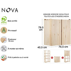 Avis Astigarraga Armoire de rangement en pin massif Nova 76.5 x 40.5 x 79.5 cm.